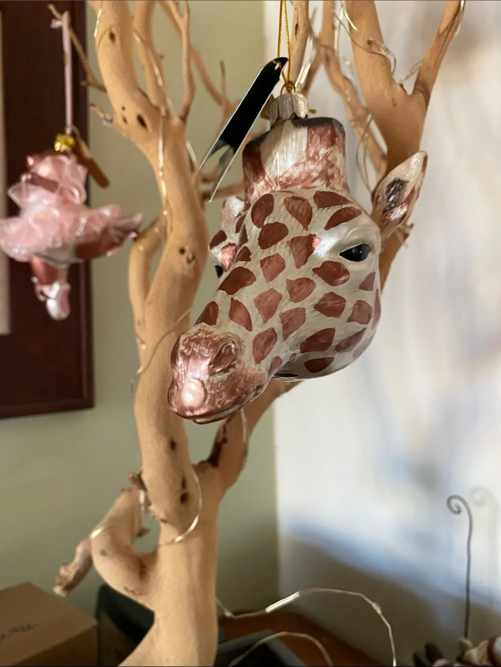 Noble Gems blown glass giraffe Ornament